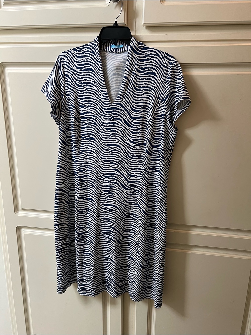 J. McLaughlin Navy and White V-Neck Dress